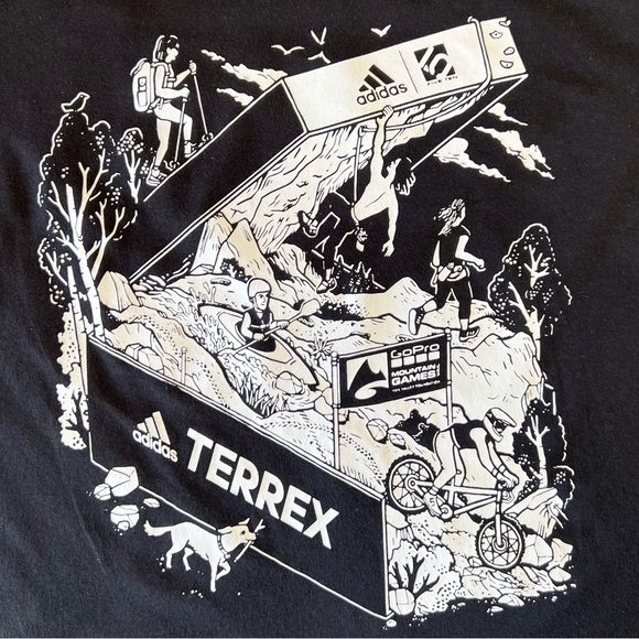 Adidas Terrex Sz Small Womens Black Graphic Tee - Picture 6 of 10